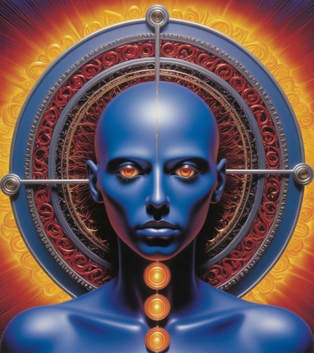 Tool Metal album cover, style by Alex Gray, (write text: "TOOL")