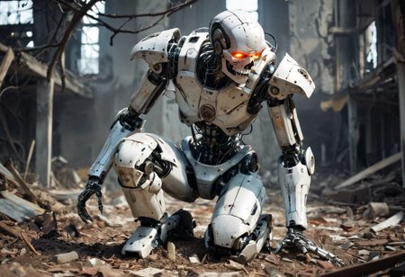 school-aged heroine with determined expression in tattered uniform, channeling verdant aura and conjuring swirling vines and floral rebirth across skeletal husk of lost metropolis's shattered avenues and smothering fallout, robotic falcon protector perched on cracked asphalt bearing hopeful witness to her regenerative powers clawing life from ashes of civilization's scorched collapse