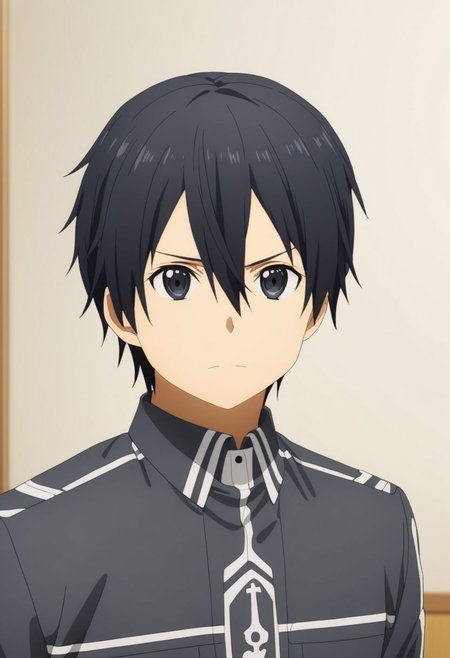 high resolution, professional photography, best quality, 1Boy, Kirigaya Kazuto, Black Hair, Black Eyes, overalldetail, classroom, school, school uniform