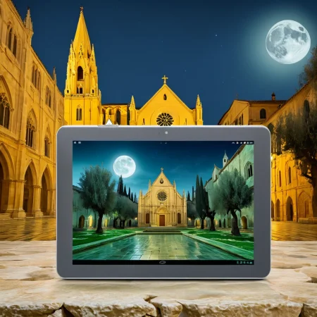 (tablet showcase) <lora:03_tablet_showcase:1.1>
Olive background,
high quality, professional, highres, amazing, dramatic,
(Gothic cathedral and moonlit and eerie atmosphere:0.5),
