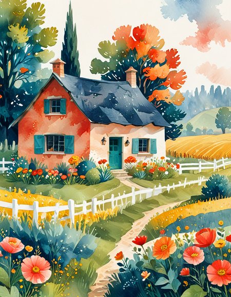 novuschroma45 style cottage on a farm  <lora:sdxl_lightning_8step_lora:1> <lora:novuschroma45 style_simple:1>  <lora:FaeTastic Details:1>