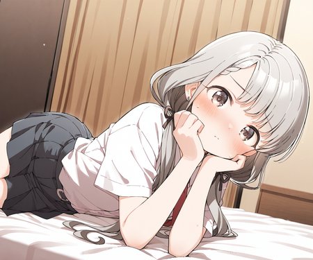 masterpiece, best quality, amazing quality, sfw, 1girl, solo, shirt, skirt, looking at viewer, hisakawa nagi,   <lora:kusakashi style ILL-v2:1.2> kusakashi