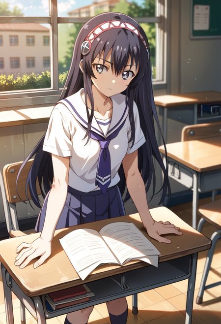 score_9_up, score_8_up, score_7_up, source_anime, LUVELIA SANCTOS, student unifrom, classroom, student