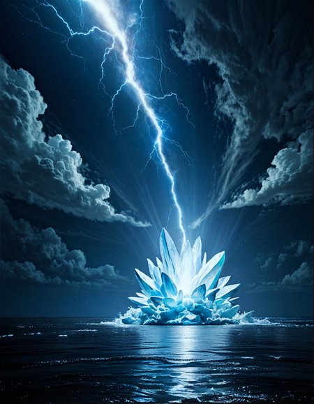 fantasy landscape:1.2
a serene Arctic underwater world, with glacial ice, dark, freezing waters, a pristine and isolated marine environment,
a stormy open sea, featuring crashing waves, dark clouds, and flashes of lightning ,
Hailstorm Weather,
Kelvin-Helmholtz shear wave clouds,
Light pillars over frozen lakes,
Summer wheat fields swaying,
,
,
Obelisks covered in unblinking eyes,
Lightning carving fractal patterns,
Akira Toriyama 
(masterpiece:1.4), (intricate details:1.4), (hyperrealistic:1.3),(painting:0.9),(ultra detailed:1.4), (8k resolution:1.3), (sharp focus), (dramatic perspective:1.1), (chromatic aberration:0.3), (film grain:0.2),
<lora:JuggerCineXL2:0.3>,
<lora:add-detail-xl:0.3>,
<lora:WildcardX-XL-Detail-Enhancer:0.4>,
<lora:xl_more_art-full_v1:0.7>,
<lora:ClassipeintXL2.1:0.3>,
<lora:Flux-XL_Scenery:0.3> flux-scenery ,
<lora:EnvyDramaticLightingXL01:0.7>
detailxl,