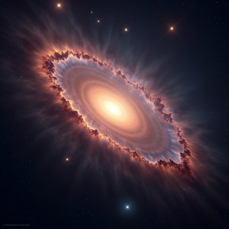 arafed image of a spiral galaxy with a bright star in the center, nebulae. volumetric lighting, by Alexander Kucharsky, hubble telescope images, hubble photo, galaxy space sci - fi, hubble, beautiful galaxy, beautiful space, hubble photo background, epic beautiful space scifi, hubble image, a cosmic entity made of stars, space clouds