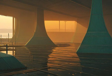 Vibrant (George Tooker) and (Simon Stalenhag) and (Holly Andres) book cover style.
Title: "The Closer".
Life-like details.
Cinematic. Dramatic. Dynamic. 
Pristine Aesthetic.
Enigmatic.
Emotionally Moving.
Moody.
Extremely refined lines and and shapes.
Extremely refined details on objects.
Sharp details.
Complementary colors.
Many details everywhere. Ray-Tracing. Anti-Aliasing. Realistic soft shadows. Low saturation colors. Insane quality. Insane resolution. Insane details. Masterpiece. 32k resolution.