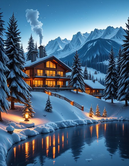 winter scene in Saint-Moritz illus