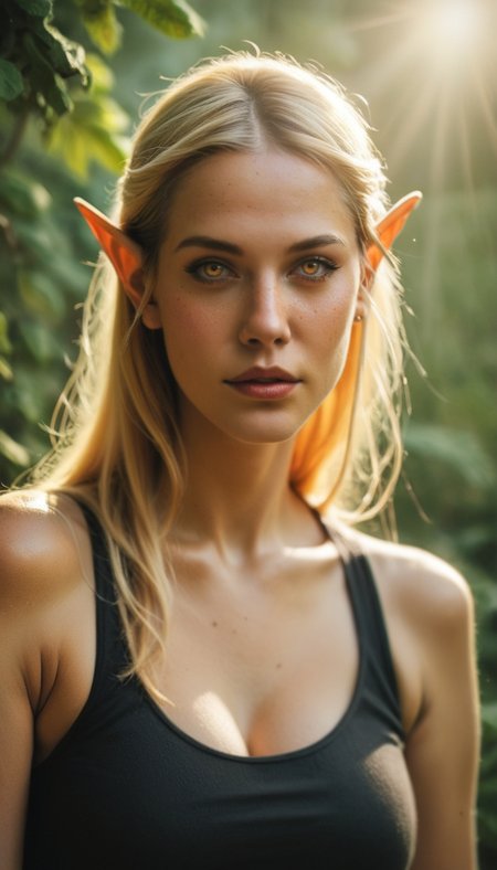 (score_9, score_8_up:1.1), score_7_up, rating_safe, 1girl, a gorgeous high elf mage, altmer, (alien yellow skin), (alien golden skin), tall and feminine, large breasts, very large magical yellow eyes, long yellow golden hair, supermodel look with pronounced sharp cheekbones and narrow sharp long chin. In magical forest, golden rays of light. Dynamic and playful pose, <lora:EdobESO_XL_v1.0:0.95>, high elf, skyrim altmer,  <lora:1dkXLP:0.25>, <lora:add-detail-xl:0.3> <lora:RELSM_v1:0.4>,  <lora:SDXLHighDetail_v5:0.3> Painstaking Attention To Details,  <lora:Model_2:0.25> Beuty,  <lora:Photo 2 Style SDXL_LoRA_Pony Diffusion V6 XL:0.5> raw, photo, realistic