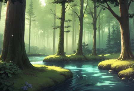 score_9,  score_7_up,  forest, no humans, river,      <lora:Forest 3:1>