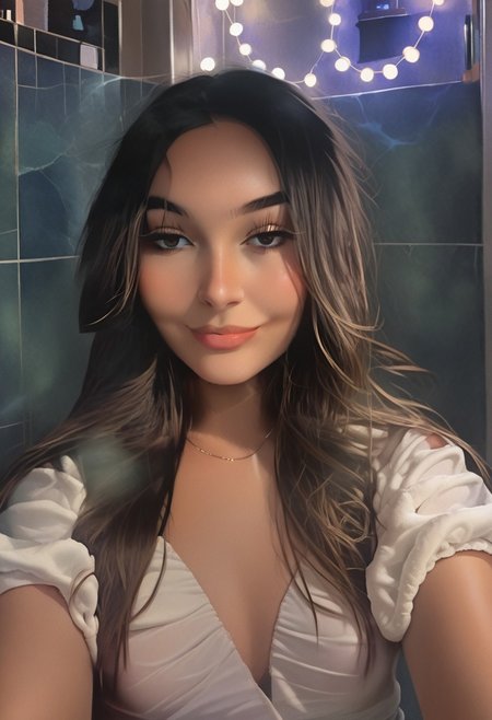 score_9, score_8_up, score_7_up, score_6_up, source_cartoon, 1girl, female, solo, femenine, petite, lean, pale skin,, soaking wet hair, smile, diaphonous white dress, bronze necklace, medium breasts, female focus, official style, close up, perfect anatomy, perfect face, standing,  abstract beauty, beautiful, centered, looking at the camera, approaching perfection, dynamic, moonlight, highly detailed, watercolor painting, artstation, concept art, smooth, sharp focus, illustration, portrait