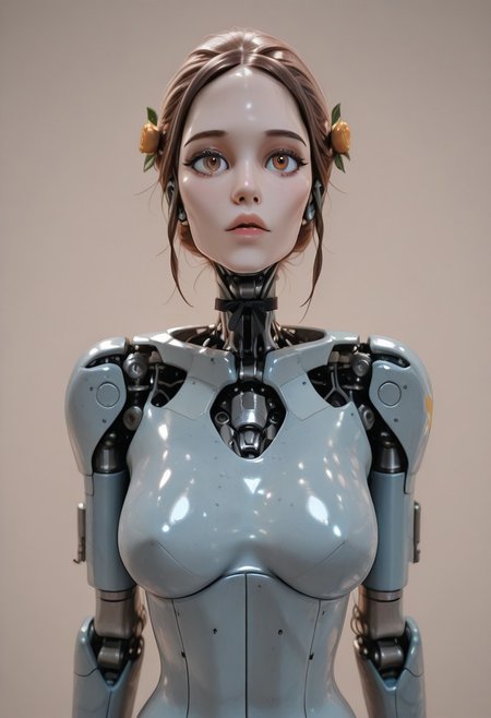 A beautiful robot, female, medium breasts, vurvy athletic build