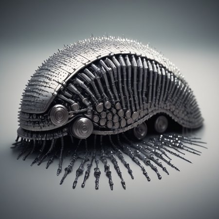 embedding:lazyup, 1boy, cybernetic snail with spiral shell made of stacked machine screws, crawling across motherboard landscape with capacitor trees, fastenerswm <lora:FastenersWMv0.4:1.0000000000000002> <lora:TrendCraft_The_Peoples_Style_Detailer-v2.0A-3_13_2025-PonyXL:0.4000000000000001>