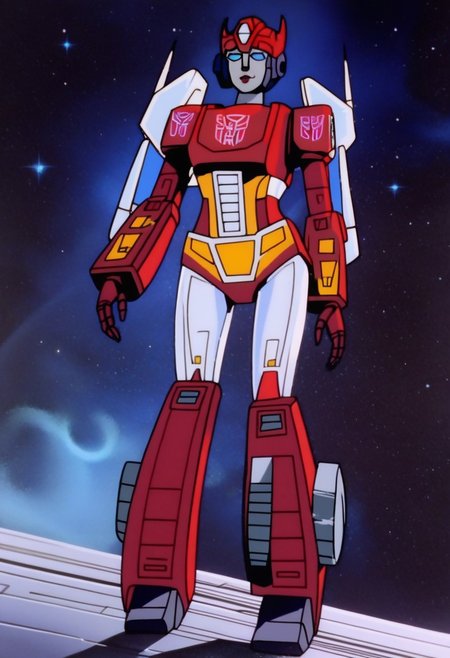 robot planet in space
score_8_up <lora:Transformers 86 FT-000005:1> 1female, autobot, female, all red body, red legs, red head, red armour, small body, petite body, slender form, full body, slim body, slim waist, round large eyes, blue eyes,  short legs, small horns protruding from head, , female lips, excited expression, curvy limbs,