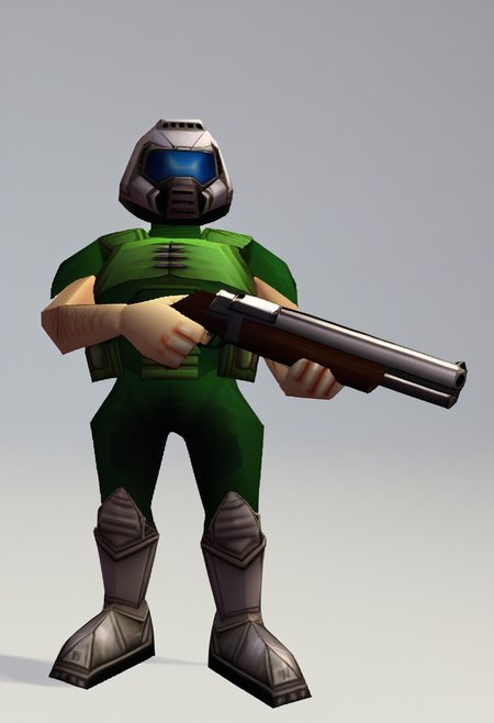 score_9, score_7_up BREAK solo,n64zeldastyle, 3d, polygonal, white background, full body,doomguy, armor, helmet,holding shotgun,visor <lora:zs_N64ZeldaStyleXL:1>  <lora:doomguy-v1_pdxl:0.8>