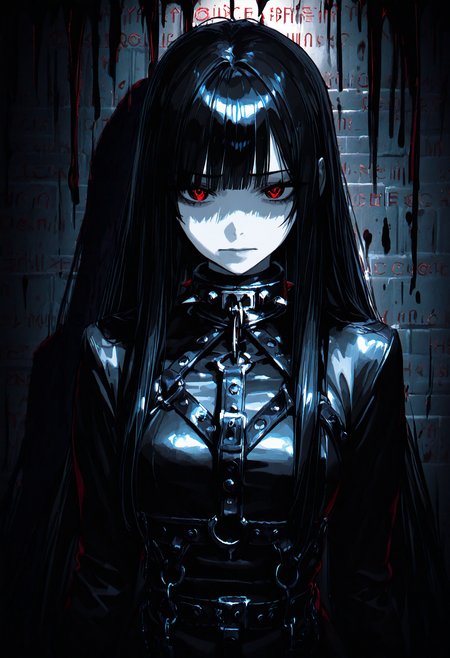 1girl, vhs, black_hair, long_hair, straight_hair, pale_skin, monochrome, gold_chain, runes, blood, black and white, blood rain, harness, chains
,masterpiece, best quality, newest, absurdres, highres, <lora:GEN(illust) 0.2v:0.6> <lora:cfg_scale_boost:0.4> <lora:illustrious_noobai_epsilon_pred_1_best_quality_v1:0.4> <lora:ponyv5_noobV065S_1_adamW:0.6> <lora:illustrious_noobai_epsilon_pred_11_very_aesthetic_v1:0.6> <lora:illustrious_noobai_epsilon_pred_1_masterpieces_v1:0.6>