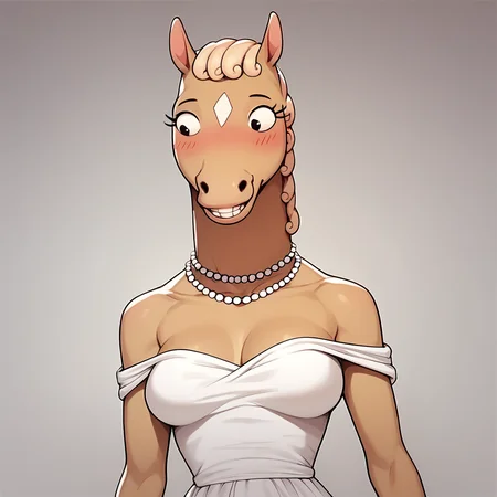 score_9, score_8_up, score_7_up, score_6_up, score_5_up, score_4_up, BREAK  <lora:beatriceh:1> beatriceh, anthro, pearl necklace, breasts, blush, smile, white dress,
