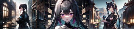 highly insanely detailed, masterpiece, top quality, best quality, highres, 4k, 8k, RAW photo, (very aesthetic, beautiful and aesthetic), 
__lazy-wildcards/subject/style-elem/code_style/prompts__, 
<lora:CodeStyle (half generic class)_564920:0.6>, 
(1girl:1.3), 1other, 
__lazy-wildcards/dataset/background__,âââ