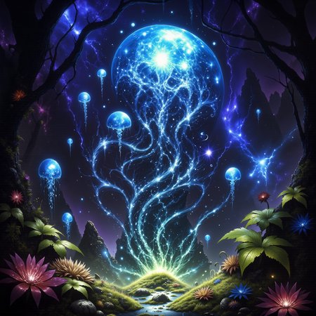 highly detailed, intricate, detailed background, famous artwork inspired by abzu and vincent chong and josephine wall and jeff miracola, dark fantasy style, among the vibrant zorbified flora of planet "doubloon viii", the brightly luminescent, jellyfish-like "homely dingletiller" with tendrils of glowing xivturb drifts slowly through the air, emitting strange thwabbling cosmic energy light that seems to ramfumbl across the multiverse, golden ratio, in the style of ck-ovf, amanoer, arsmjstyle, dnddarkestfantasy, aidmamj6.1, 
<lora:style-oneviolentfantasy-ep21-flux-by_chronoknight:0.48> 
<lora:style-yoshitaka_amano-elden_ring-flux-by_alicient:0.44> 
<lora:style-dnd_dark_fantasy-flux-by_arsmachina:0.96> 
<lora:midjourney_61-v0.4-flux-by_aidma:0.64> 
<lora:faetastic_details-flux-by_faeia:0.76>