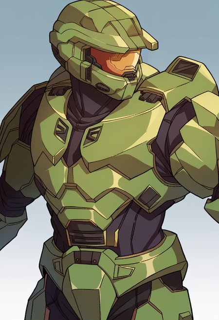score_9, score_8_up, score_7_up, source_anime, BREAK, solo, 1boy,  <lora:Under-Night-In-Birth-Portraits-pdxl_Fp:1>, simple background, looking to the side, <lora:masterchief-halo-richy-v1_pdxl:1>, masterchief, helmet, visor, power armor, fighting stance,