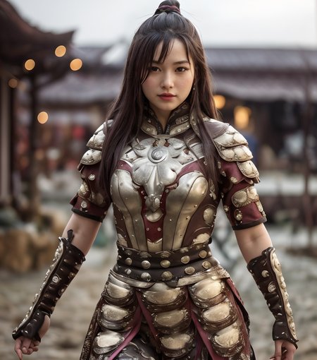 RAW photo, (masterpiece:1.3), subsurface scattering, heavy shadow, (high quality:1.4), (intricate, high detail:1.2), professional photography, HDR, High Dynamic Range, realistic, ultra realistic, photorealistic, high resolution, film photography, ambient lighting, atmospheric effects, <lora:detail_slider_v4:2>, OverallDetail, DarkFantasy, <lora:MongolArmor:1>a female monar warrior wearing intricate mongolian plate armor, epiCPhoto