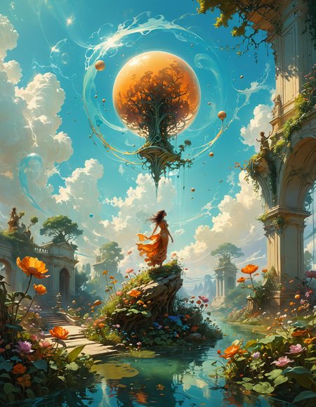 by Peter Mohrbacher, by Mark Schultz, by __photographers__ , ethereal, light, weightless, lightweight, (the garden of eternity:1.4), cartoon, highly detailed and hyper surrealistic, perfect composition, harmonic colors, dramatic lighting, low angle panoramic view, tilted horizon
<lora:add-detail-xl:0.5> <lora:xl_more_art-full_v1:0.5> <lora:MJ52_v2.0:0.5>  <lora:MJ52:0.2>