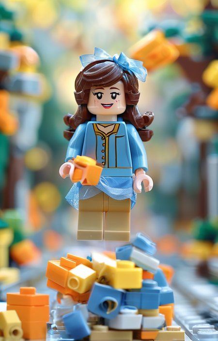 masterpiece,best quality,<lora:tbh246-sdxl:0.9>,illustration,style of lego,  portrait of idolmaster cinderella girls,