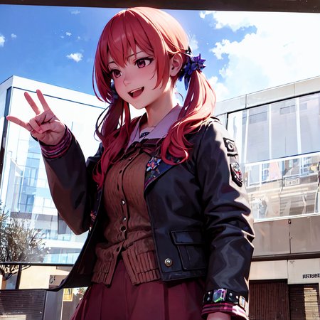 masterpiece, best quality, photorealistic, 3D, shiny_skin, shiny_hair, dynamic angle, beautiful detailed glow, HDR, Rembrandt lighting, colorful refraction, lens flare, bloom, film Reflection, chromatic aberration, light diffusion, public indecency, cowboy shot, deep meaning, physically-based rendering, bright, vibrant, intricate, 1girl,kitakami futaba,<lora:kitakami futaba:1.0>,  :d