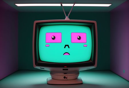 A CRT TV-faced robot displays the message "I will kill you".