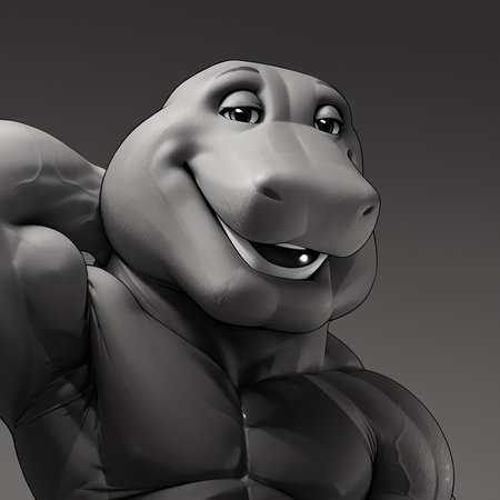 score_9, score_8_up, score_7_up, score_6_up, source_cartoon, BREAK, 1boy, barney the dinosaur, gigachad, black and white, smile, posing, chiseled jawline, muscular, 2D <lora:Barney_the_Dinosaur:1>  <lora:gigachad:1>