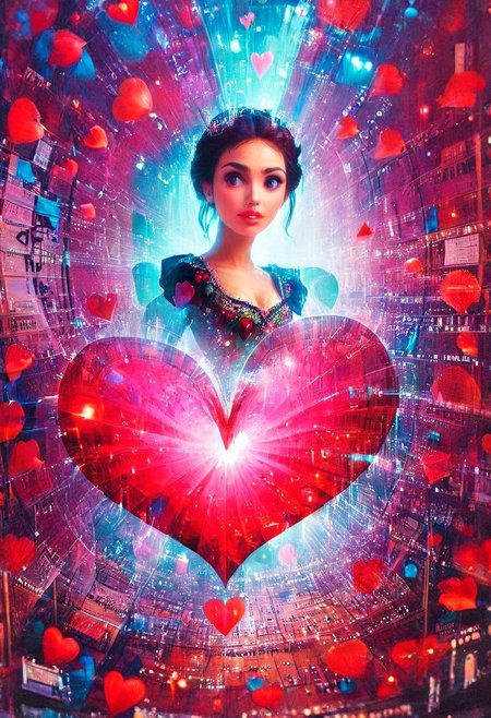 double exposure of a love heart intricated in printed circuit in electronics chips merging with opera diva supermodel Hatsune Miku with long floating twintails singing high note, full of details, positive emotional, masterpiece, fairytale, <lora:DoubleExposure:1>, (head:2), (portrait, close up:1.6), <lora:The Phantom of the Opera style:1.5> The Phantom of the Opera style, <lora:loraeyesxl:0.4>