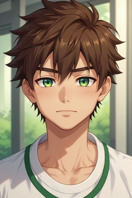 score_9, score_8_up, score_7_up, , rating_safe, intricate details, anime screencap, , , looking at viewer, depth of field, 1boy, solo, male focus, <lora:keitaro_nagame_pony:0.82>, keitaro_nagame, brown hair, green eyes, short hair, , , , , <lora:sdxl_lightning_8step_lora:1>