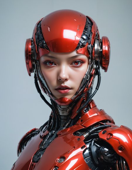 by (Ross Tran:1.2) and (Yoji Shinkawa:1.1), hyper realistic medium full shot photo of  a (technical extremely advanced female cyborg:1.1),  (alienated , red , masterful:1.4), poster art, bold lines, hyper detailed, expressive,  award winning,  dark limited color palette, high contrast, depth of field, (intricate details, masterpiece, best quality:1.4),
natural lighting, looking at viewer, dynamic pose, wide angle panoramic view,
<lora:add-detail-xl:0.8> <lora:xl_more_art-full_v1:0.5>  <lora:NicolaSamori:0.4> in the style of nicola samori <lora:looking_at_viewer:2>