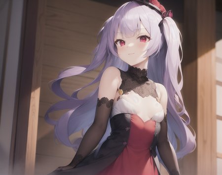 <lora:ajax_azurlaneV1:1>,masterpiece, best quality, 1girl, dress.t-pose,red eyes,puple hair,