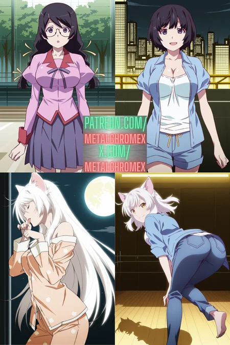 Tsubasa Hanekawa and Black Hanekawa (Monogatari Series) - Commission!