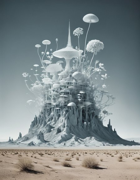a beautiful surrealist other land by Nick Veasey