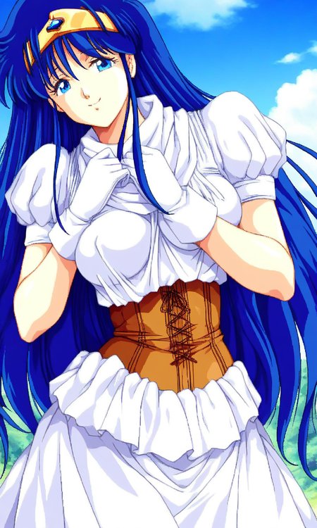 general,highres, ultra-detailed,very aesthetic,best quality ,best hands, BREAK <lora:Irene_La_Tias_XEXEX_IS:1> 2010s (style), 
Irene_La_Tias(XEXEX), 1girl, solo, very long hair, blue hair, blue eyes, tiara, large breasts, circlet, bangs,
smile,looking at viewer, cowboy_Shot,
white dress, white gloves, brown corset,
blue sky, game cg style,
