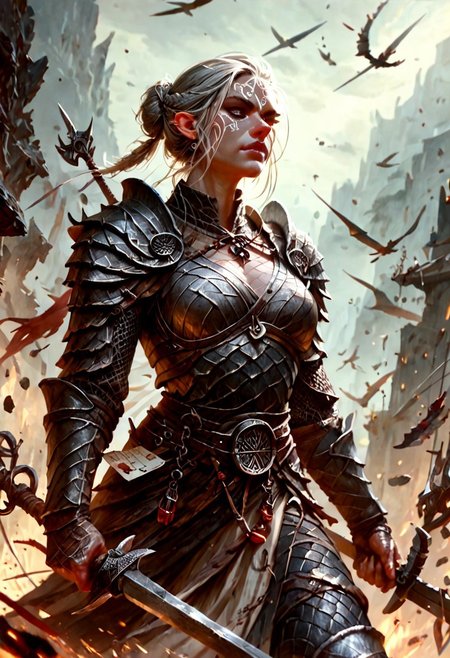 score_9, score_8_up, 8, score_7_up, score_6_up, solo,  dungeons and dragons monster , dutch angle, scale mail armor, 40 year old, FFAOR, dungeons and dragons, ab0m