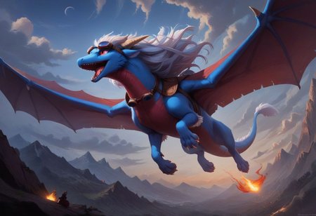 score_9, score_8_up, score_8, score_9, 
(detail face, best quality, ultra high res, 8k resolution,detail eyes, realistic)
1anthro,(solo)
 ((feral dragon(female,smart,furred skin,blue body,white long mane,wgite long hair,(wearing goggles),Saddle,wings))
mountain top, bright sunlight, mountains visible in distance,
night,size difference:3,
Seriousness,dutch angle,cinematic
(Long eyelashes)
(full body),(ruin city),(cloud),(flying),(bress fire),
(mile),(smash the tank,war),(Fighter behind),(anthro size:0.5),
(front view),(open mouth,Flames.),,jet flight