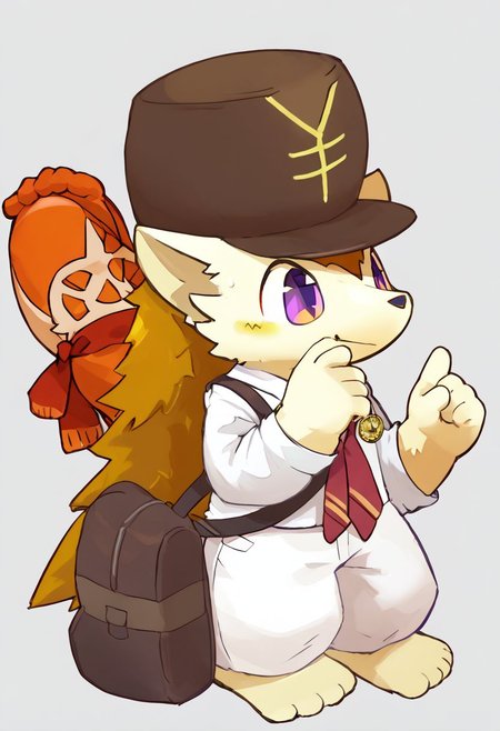 furry, kemono, hedgehog, cute, zPDXL2, zPDXLpg, zPDXL, hat with yen sign, male