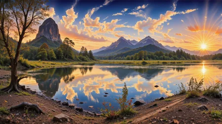 beautiful Papua New Guinean landscape,  early morning, pretty woman, intricate, very detailed, sharp, colorful, multilayer surrealistic paint,  <lora:Hand v2:1> <lora:Anti-Blur:1> <lora:Insane Detail Slider:0.5>   <lora:Flux.1_Turbo_Detailer:0.6> <lora:flux-photo-transparent_Alpha_1.0:0.8> <lora:flux.1_lora_flyway_Epic-detail_v2:0.6>,  <lora:Painterly01b_CE_FLUX_AIT:0.8> pntrlyCE_style,  <lora:VividlySurreal:1>