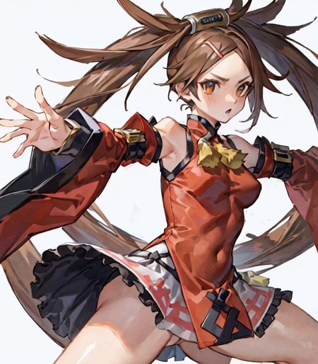 masterpiece, best quality, 1girl, solo,jamms,chinese clothes,china dress,hair ornament, detached sleeves,skirt, fighting stance,   <lora:JamMS:1>