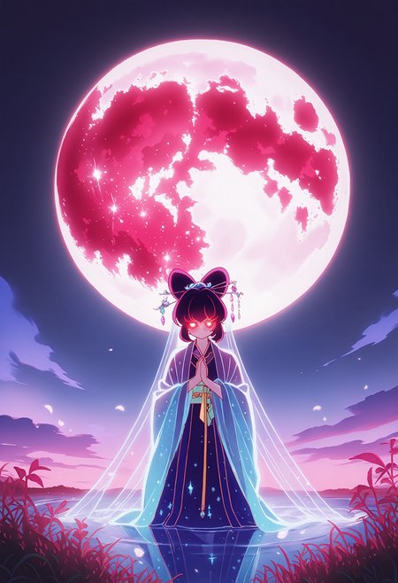 n30n01r, glowing, <lora:NeoNoir:0.6>,
NoGamenoLifeStyle, <lora:No_Game_no_Life IL:0.6>,
4ur4_illu,shiny, <lora:Aura_Phantasy_illu:0.6>,
<lora:spo_sdxl_10ep_4k-data_lora_webui:0.8>,
intricate details, cinematic lighting,ethereal atmosphere, serene riverside at night, full moon casting silver reflections on gently rippling water, a girl in flowing hanfu with delicate embroidery of peonies and lotuses, translucent silk sleeves fluttering in breeze, porcelain-like complexion with subtle blush, luminous eyes gazing pensively at distant horizon, graceful posture with hands clasped gently, surrounded by blossoming cherry trees shedding petals like snowflakes, misty mountains fading into distance, celestial glow illuminating crystalline dewdrops on grass, traditional jade hairpin adorned with pearls, soft focus blending realism and dreamlike quality, muted color palette dominated by moonlit blues and pearlescent whites, subtle ink wash texture overlaying scene, symbolic elements of eternity and transience.