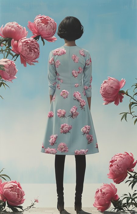 masterpiece,best quality,<lora:tbh300-sdxl:0.9>,illustration,style of F. C. Gundlach decaying peonies