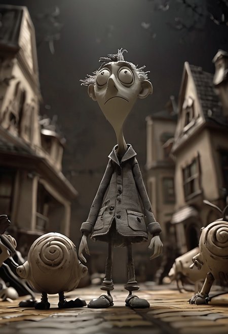 (Design: Tim Burton. Artwork based on concept art full body design of theme (Frankenweenie) Oblique angle shot, Anatomy, Trending on ArtStation, Trending on CGSociety, Exquisite, High resolution, Sharp focus, Dramatic, Photorealistic painting art by Midjourney and Greg Rutkowski, LegendDarkFantas,<lora:EMS-384162-EMS:0.800000>