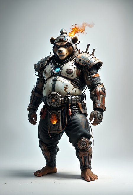 masterpiece, best quality, newest,
 eyecatching composition, dynamic pose, dynamic angles, detailed background of bamboo forest, Asian conical hat
A Shadow faster than the light
Like cosmic fire his presence is
Shining in the night
Born from high technology
Too fast for human eyes to see
A soldier made of cyber steel
Create to kill the enemy
By neutreon power he is ready to strike
Can you feel the fire
See the anger in his burning eyes
He's the Super Sonic Samurai
By jetpack power he's ready to fly
He's the Super Sonic Samurai
Laser Katana high up to the sky
For the Super! Sonic Samurai!
barefoot plantigrade furry male, panda bear, chubby