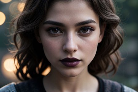 masterpiece, best quality, (colorful), cinematic lighting,  realistic,  besides the dark waters of a misty fjord, beautiful, wavy dark hair, plate armor, 
dynamic pose, extremely detailed, beautiful detailed face, medium breasts, braless, no bra, cleavage, nipslip, at dusk, slanted sunrays, pale skin, detailed skin, dark makeup, black mascara, black lipstick, EyeDetail, perfect detailed eyes, long eyelashes, black eyeliner, kawaii makeup , subsurface scattering, remarkable color, ultra realistic, textured skin, remarkable detailed pupils, realistic dull skin noise, visible skin detail, skin fuzz, dry skin, bokeh, sharp focus on subject,
