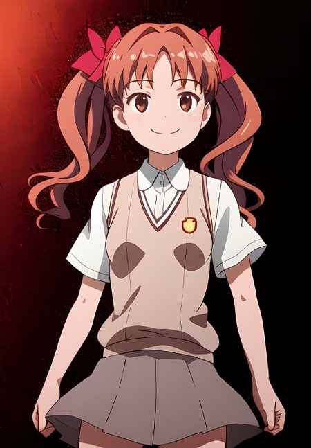 <lora:IndexAndRailgun:0.6>, Kuroko, smile