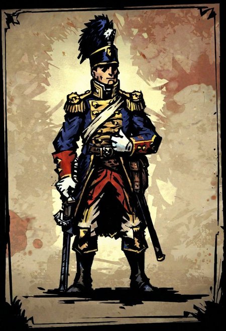 comicish artwork in dgst artstyle, Napoleonic soldier