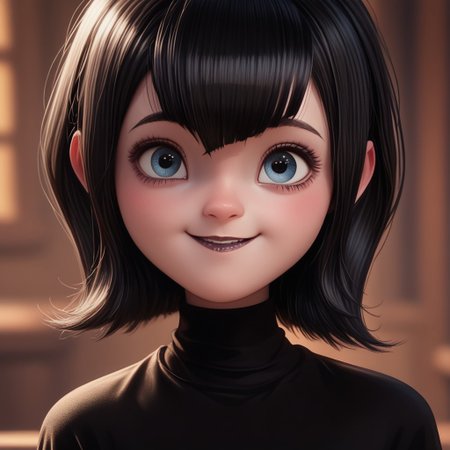 score_9, score_8, score_7, score_6, rating_questionable, Ma_visVamp, pantyhose, 1girl, portrait, black hair, cute smile