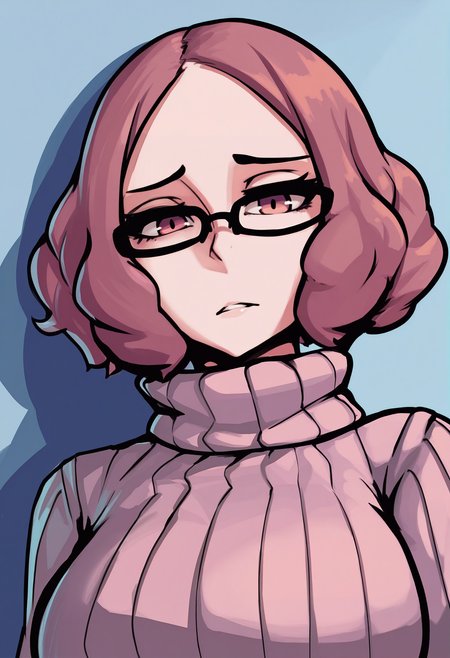 1girl, solo, okumura haru, sweater, turtleneck sweater, portrait, glasses, looking at viewer, 
masterpiece, best quality <lora:boxman-guy90-Illust-Lycorisv1:1> namxob